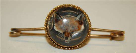 Essex crystal fox bar brooch